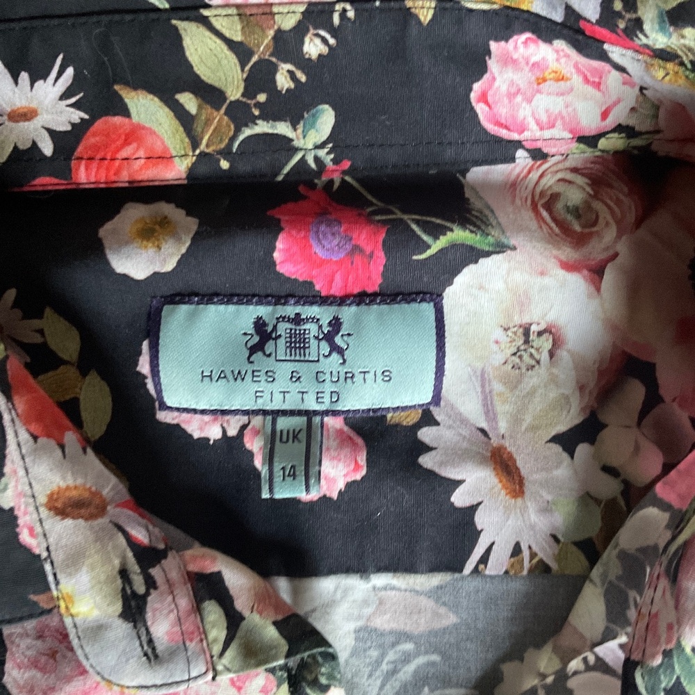 HAWES & CURTIS fitted cotton blend floral button up - Picture 7 of 16